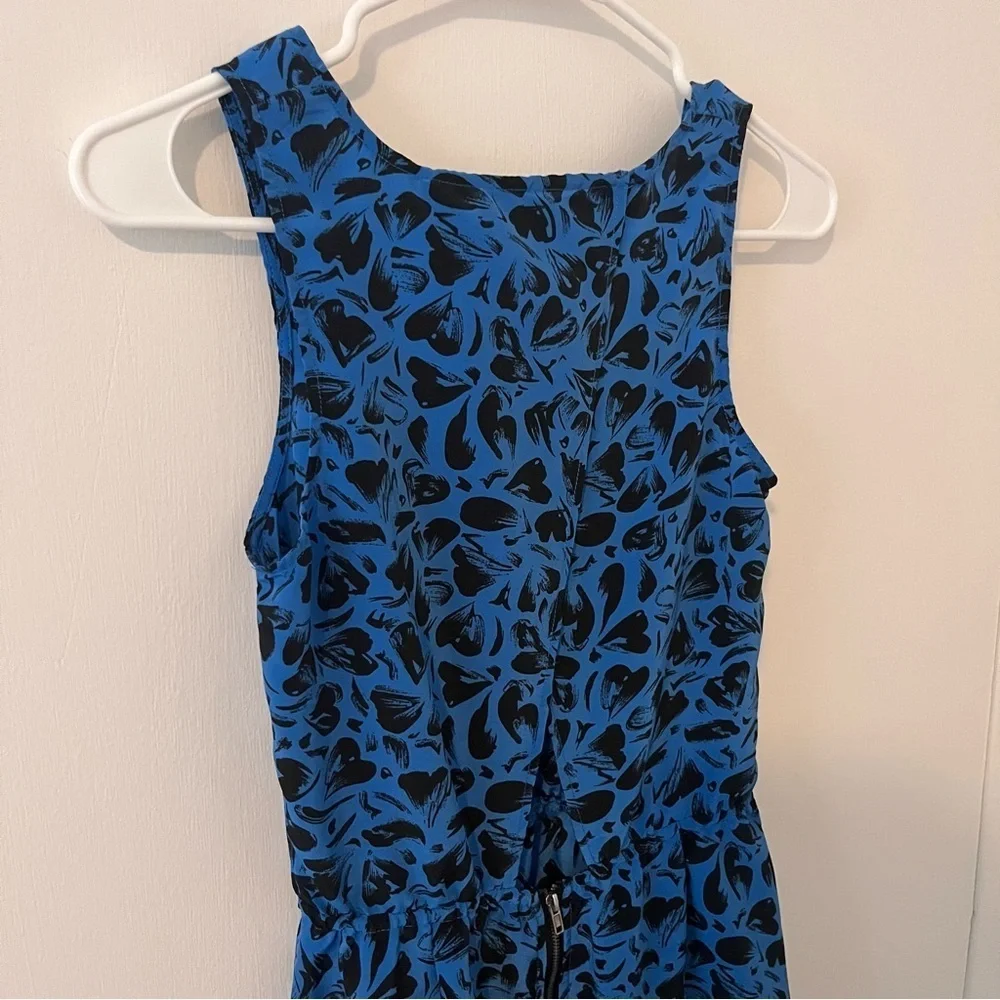 Reformed Urban Outfitters Mini Dress Sleeveless Blue Black Hearts Cutout Small
